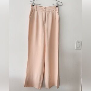 Elegant High Waisted Sezane Cream/Light Pink Women's Pants